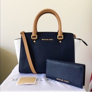 Michael Kors Color block Selma medium with wallet